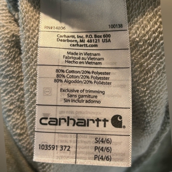 Carhartt Women's Reworked Newberry Sage Green Marled Hoodie S Small 4/6 - Picture 5 of 5